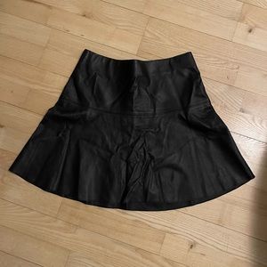Genuine leather Vince skater skirt